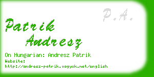 patrik andresz business card